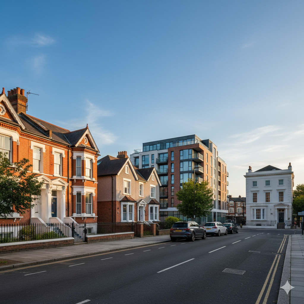 Mix of Victorian terraces, suburban homes and modern developments in Hounslow requiring expert party wall surveyor services