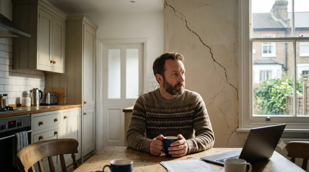 London homeowner noticing crack on party wall after neighbour's building work legal rights under Party Wall Act Section 7.