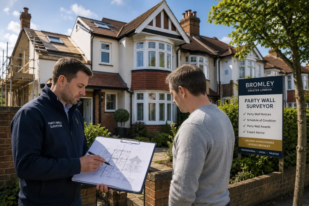Party Wall Surveyor Bromley helping homeowners with notices, schedules of condition and party wall awards for extensions and loft conversions